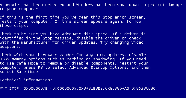 Устраняем ошибку "A problem has been detected and Windows has been shutdown to prevent damage to your computer"